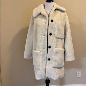 Zara oversized Cream Teddy Coat